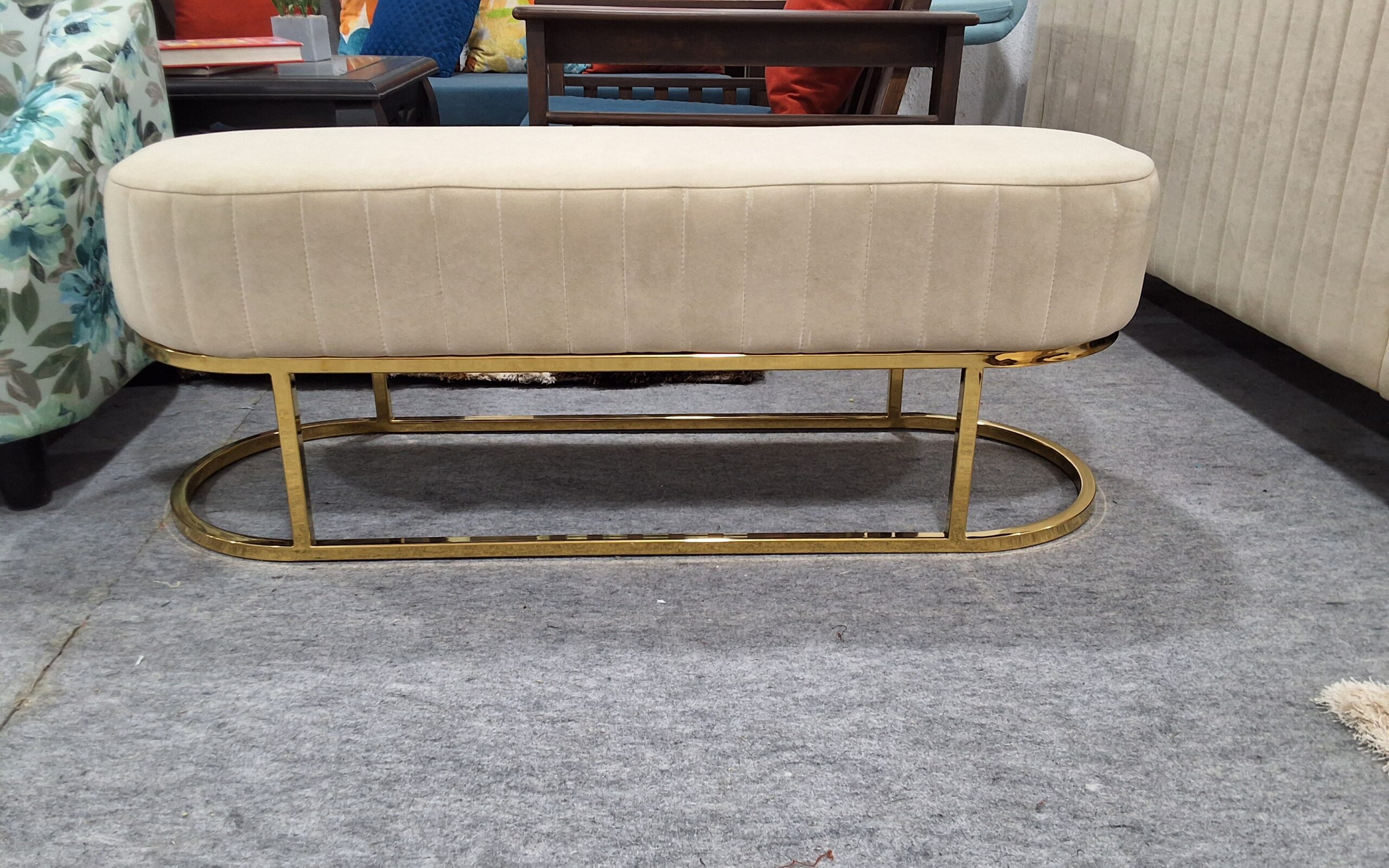 Ottoman in neutral colors