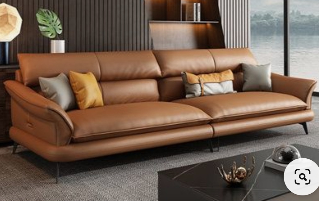 Luxurious Italian leather sofa with sleek modern design