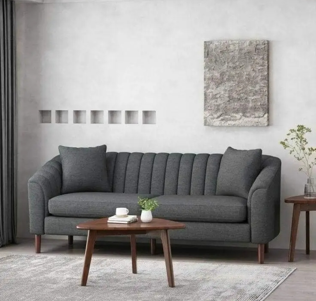 Minimalist grey sofa for office spaces