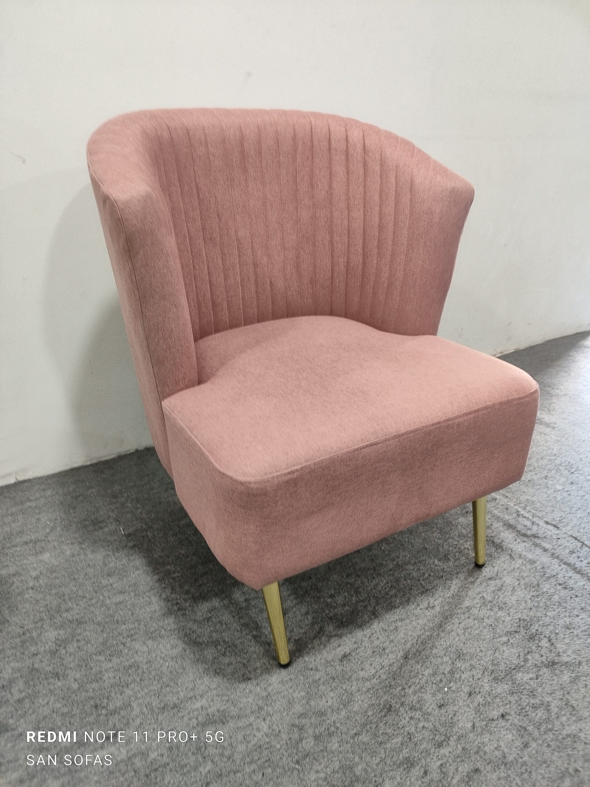 light pink accent chair